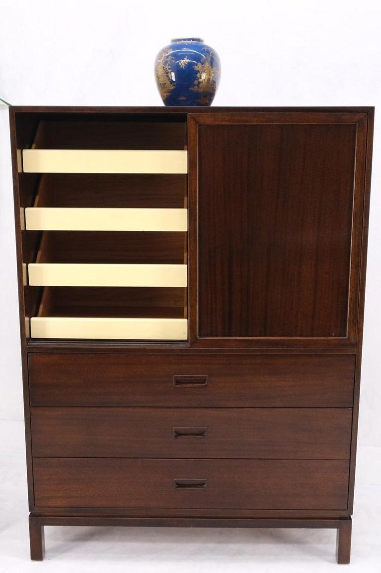 Harvey Probber Espresso Mahogany Sliding Doors 10 Drawers Gentlemen's Chest Mint