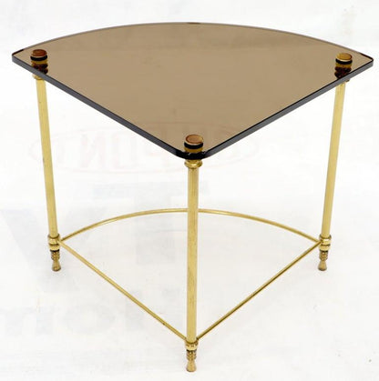 Circular Round Smoked Glass Brass Legs Nesting Coffee Table