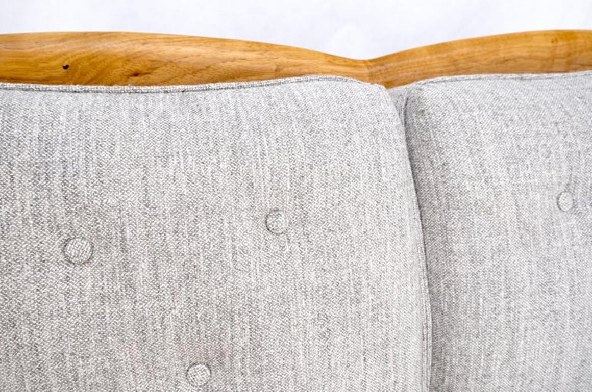 Mid Century Swedish Blond Birch Frame New Upholstery Love Seat Sofa Settee MINT!