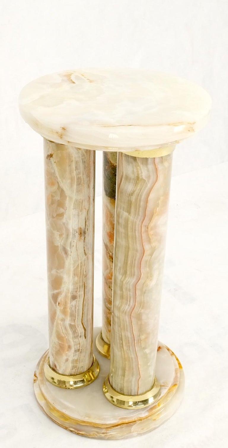 Mid-Century Modern Onyx Tripple Cylinder Base Side Table Stand Pedestal Table