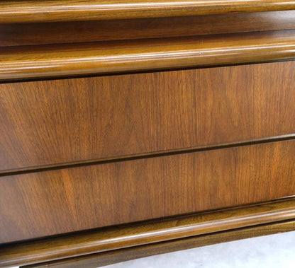 Mid-Century Modern Diamond Front Walnut 8 Drawers High Chest Dresser Cabinet