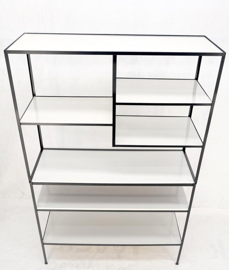 Frederick Weinberg Iron White Enamel Shelves Etagere Wall Unit