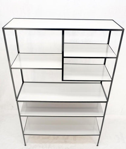 Frederick Weinberg Iron White Enamel Shelves Etagere Wall Unit