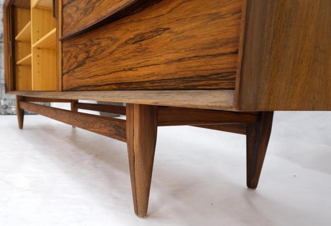 Danish Mid Century Modern Rosewood Tambour Doors Sideboard Credenza Falster