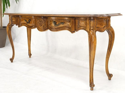 Carved Serpentine Front 2 Drawers Cabriole Leg Console Sofa Entry Table