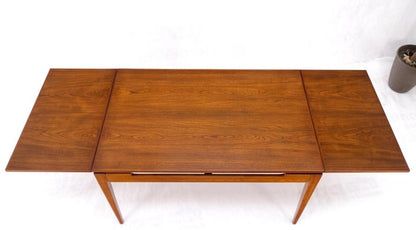 Danish Mid-Century Modern Teak Refectory Dining Table Two Leafs Mint!