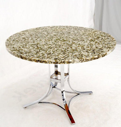 Abalone Shell Resin Fusion Cast Round Top Table on Chrome Base Mid-Century Moder