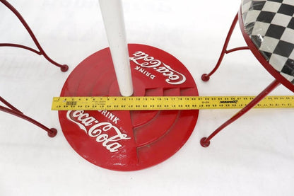 Two Chairs Cast Iron Marble-Top Table Coca-Cola Dinette Ice Cream Set Cafe Table
