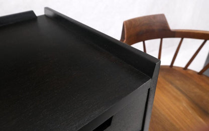 Pair of Ebonized Mahogany 4 Drawers Bachelor Chests w/ Gallery Tops Restored