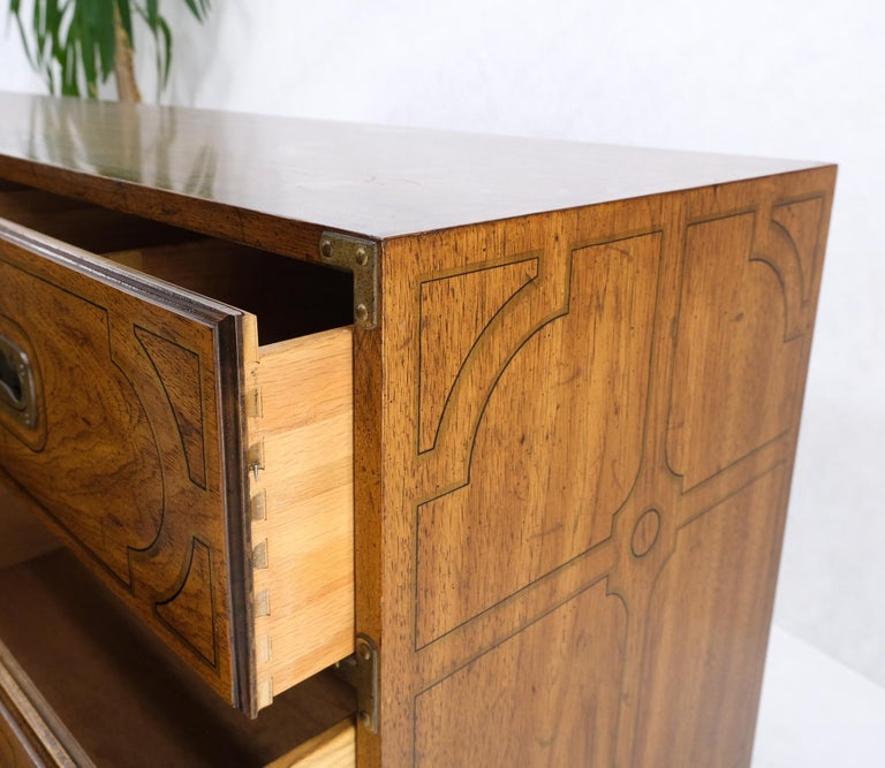 Campaign Style 9 Drawers Two Doors Compartment Paint Decorated Dresser Credenza