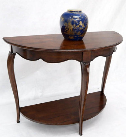 Solid Cherry Demilune Console Table by Baker