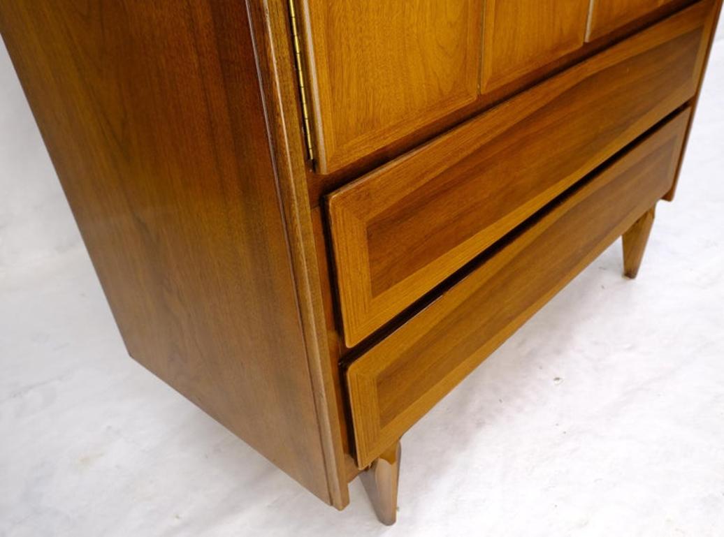 Mid Century American Walnut Gentleman's Chest Dresser w/ Two Doors Compartment