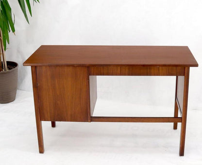 Danish Mid Century Modern Petit Single Pedestal Desk Two Drawers