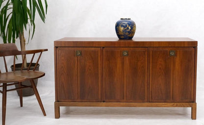 Three Doors Compartments Two Fitted Doors Walnut Mid Century Server Buffet