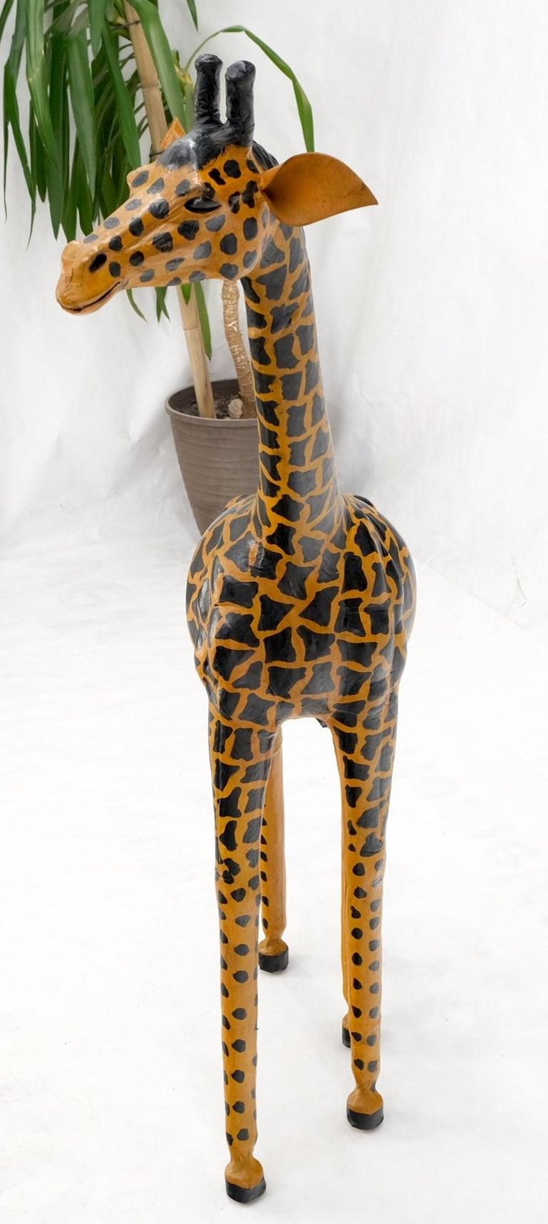 Large Tooled Leather Sculpture of a Giraffe