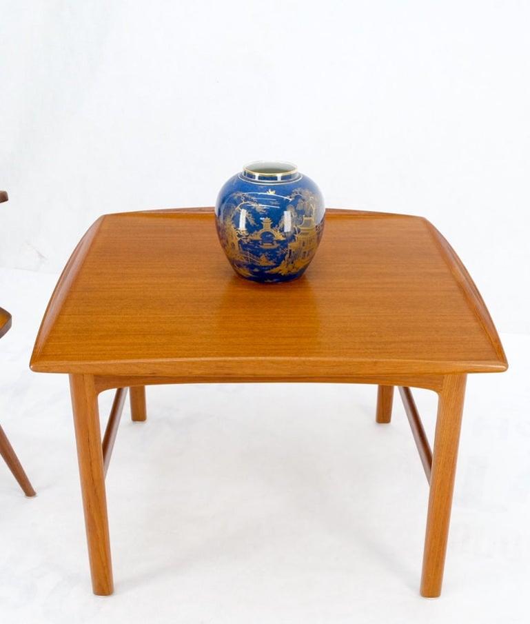 Danish Mid-Century Modern Teak Square Rolled Edges Coffee Table MINT!