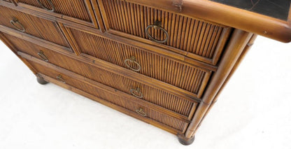 Rattan 7 Drawer Bachelor Chest of Drawers by Baker