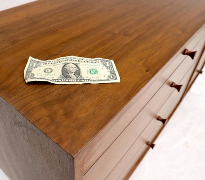 Mid-Century Modern Walnut 8 Drawers Long Dresser Credenza