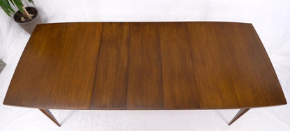 American Walnut Danish Modern Style Boat Shape Dining Table w/ 3 Leaves Mint