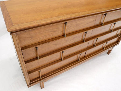 Decorative Light Walnut Faux Bamboo Pulls 8 Drawers Dresser