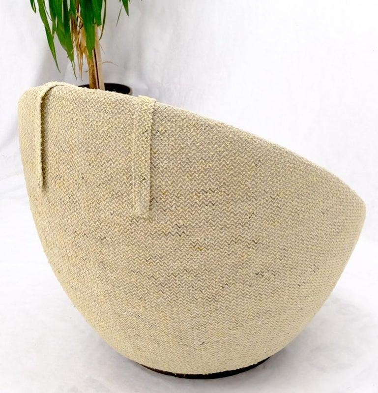 Mid-Century Modern Oval Egg Shape Pod Chair w/ Adjustable Head Rest on Band Base