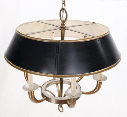 Solid Brass 6 "Candles" Chapman Ceiling Light Fixture Chandelier Mid Century
