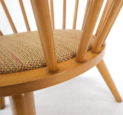 Pair of Japanese Mid Century Modern Akita Mokko Fan Barrel Back Lounge Chairs