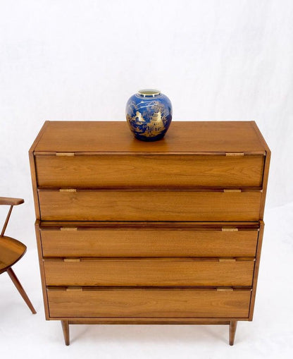 Mid-Century Modern Walnut 5 Drawers High Chest Dresser MINT!