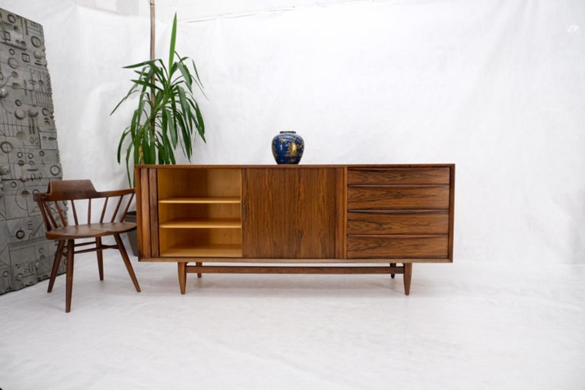 Danish Mid Century Modern Rosewood Tambour Doors Sideboard Credenza Falster