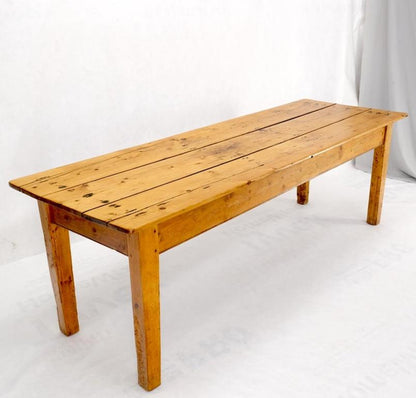 Large Antique Waxed Pine Harvest Farm Dining Table Primitive Natural