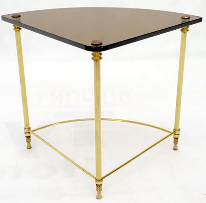 Circular Round Smoked Glass Brass Legs Nesting Coffee Table