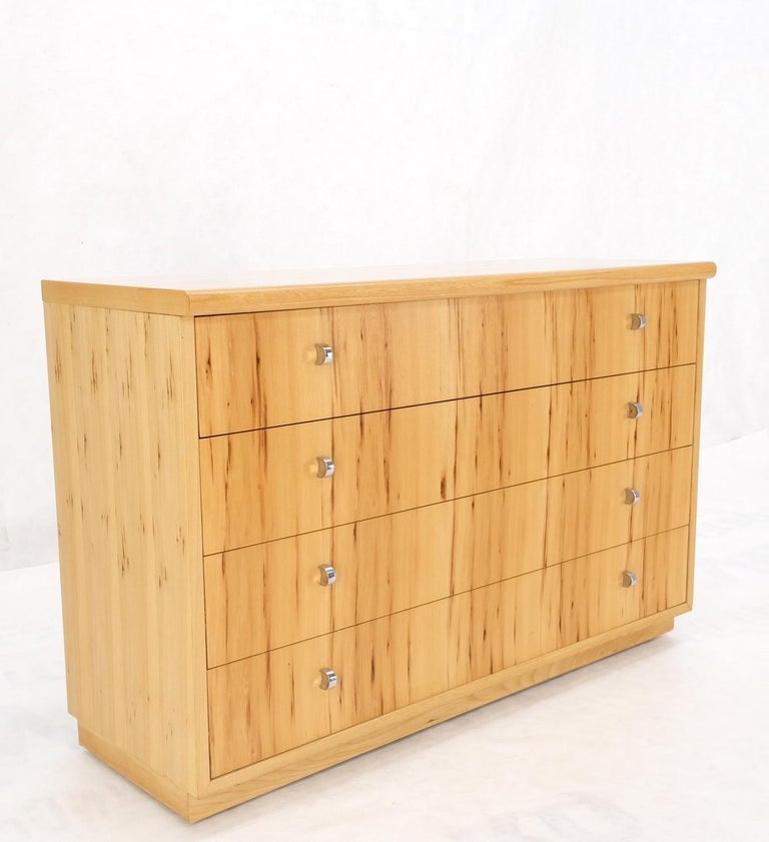 Mid Century Solid Wood Blonde Pecan Veneered 4 Drawers Dresser by Founders MINT!