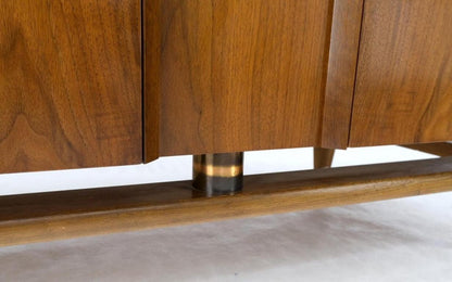Mid-Century Modern Walnut Two Doors Floating Base Small Petit Credenza Mint