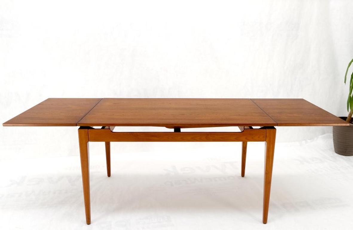 Danish Mid-Century Modern Teak Refectory Dining Table Two Leafs Mint!