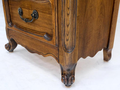 French Carved Walnut Lingerie 6 Dovetails Drawer Chest Dresser Drop Pulls