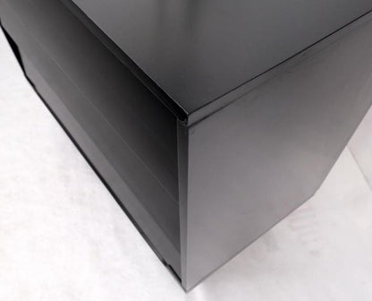 Black Lacquer 3 Louver Drawers Dresser on a "Base" 2 Pieces Cabinet Credenza