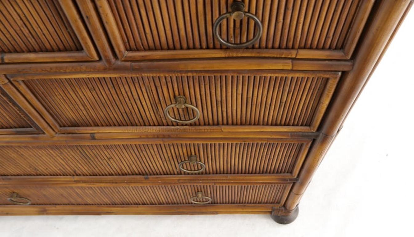 Rattan 7 Drawer Bachelor Chest of Drawers by Baker
