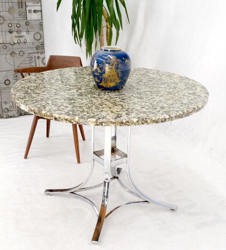 Abalone Shell Resin Fusion Cast Round Top Table on Chrome Base Mid-Century Moder