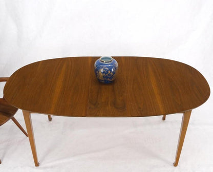 Oval Walnut Square Tapered Legs Mid Century Modern Dining Conference Table Mint