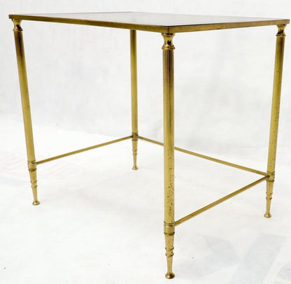Set of 3 Brass Mirrored Border Glass Tops Nesting Stacking Tables