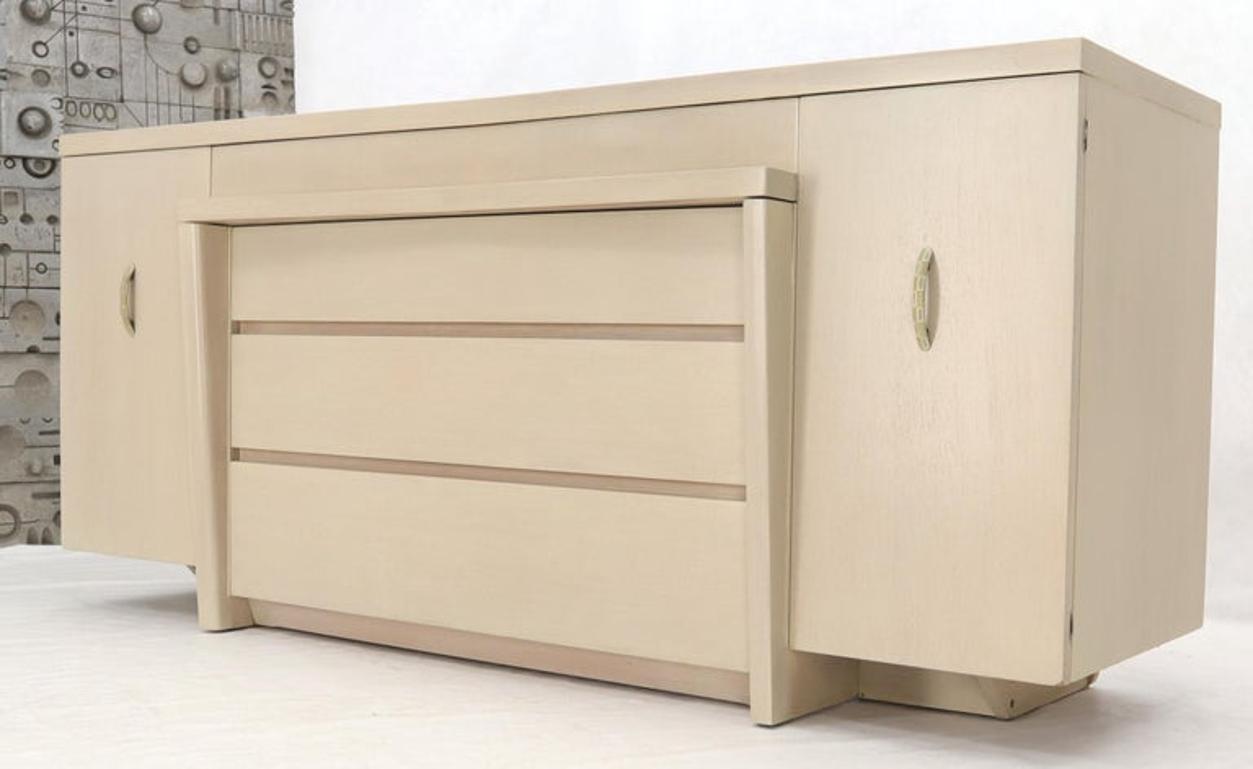 White Pickle Lacquer Finish Sculptural Dresser