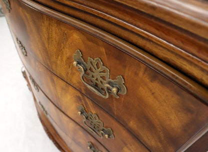 Carved Ball and Claw Feet Flame Mahogany Book Matched Dresser Bachelor Chest