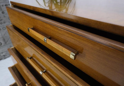 John Stuart Honey Amber Maple High Chest 6 Drawers Dresser Cabinet Wooden Pulls