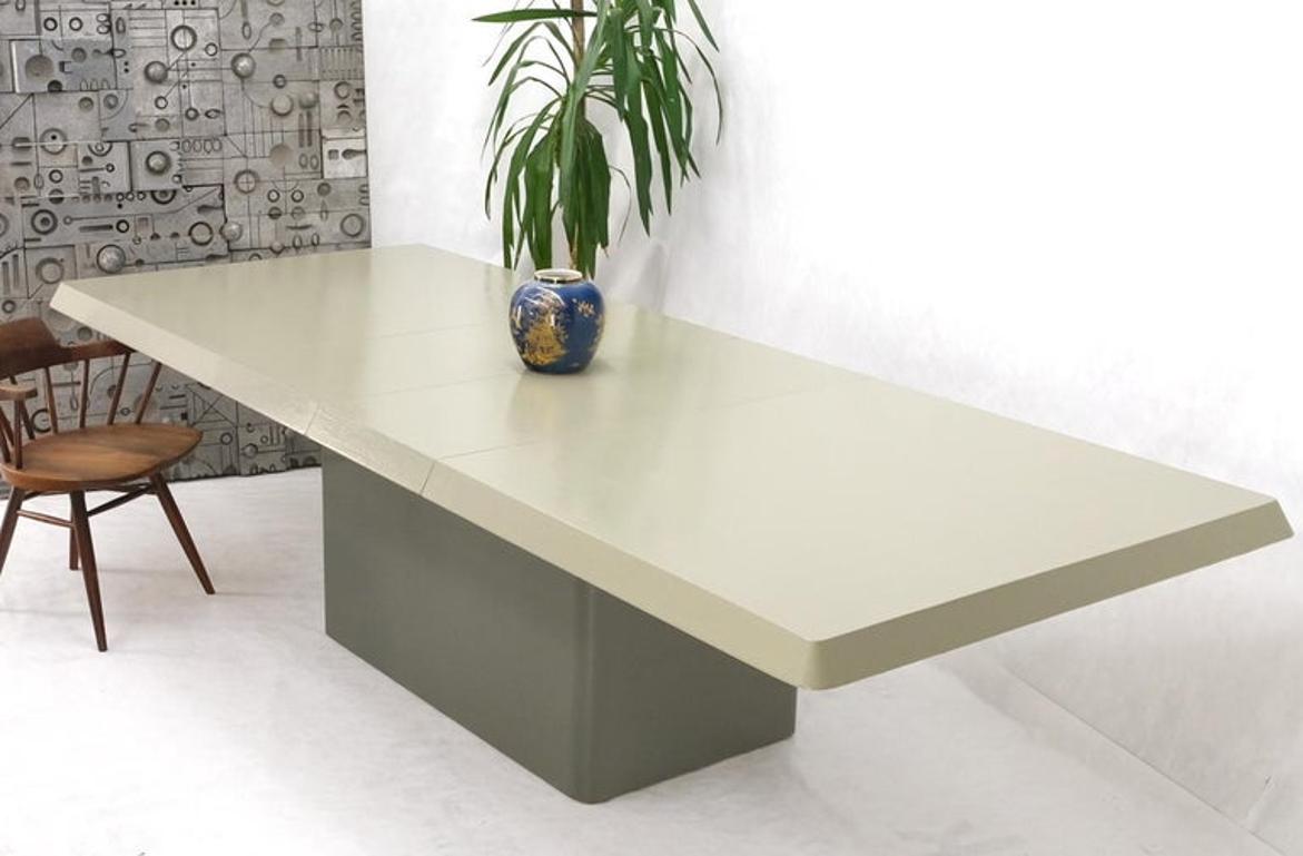 Oversize Pedestal Base Cloth Wrapped Dining Conference Table