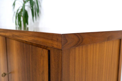 Long Rosewood Danish Mid-Century Modern 4 Doors Drawers Credenza Finished Back