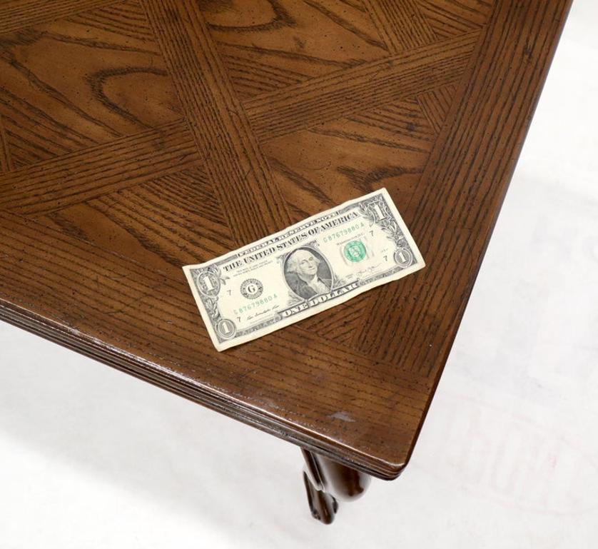 Henredon Cabriole Leg Parquet Flip Top Console to Dining Table