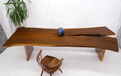 Oversize Live Edge Dining Farm Conference Solid Oiled Walnut Table