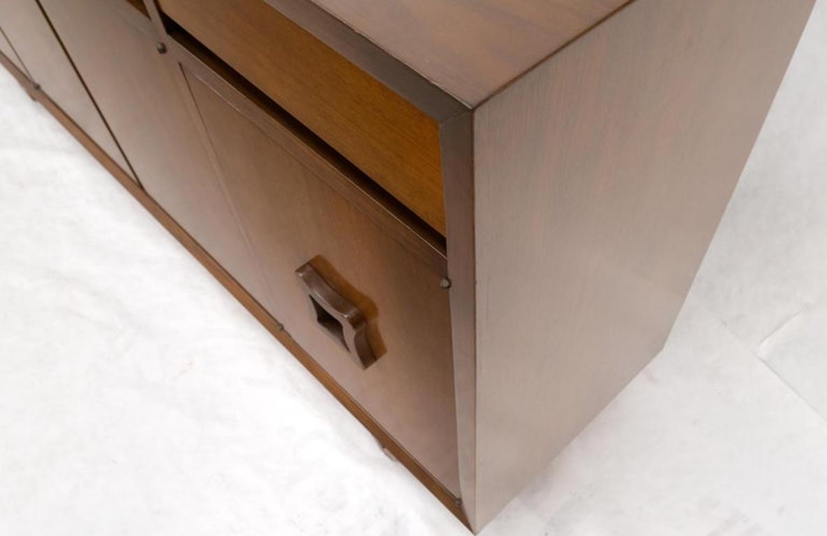 Mid Century V Shape Leg 4 Doors Compartments 3 Drawer Credenza Buffet Cabinet