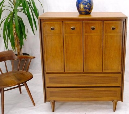 Mid Century American Walnut Gentleman's Chest Dresser w/ Two Doors Compartment