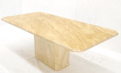 Travertine Single Pedestal Base Mid-Century Modern Dining Conference Table MINT!